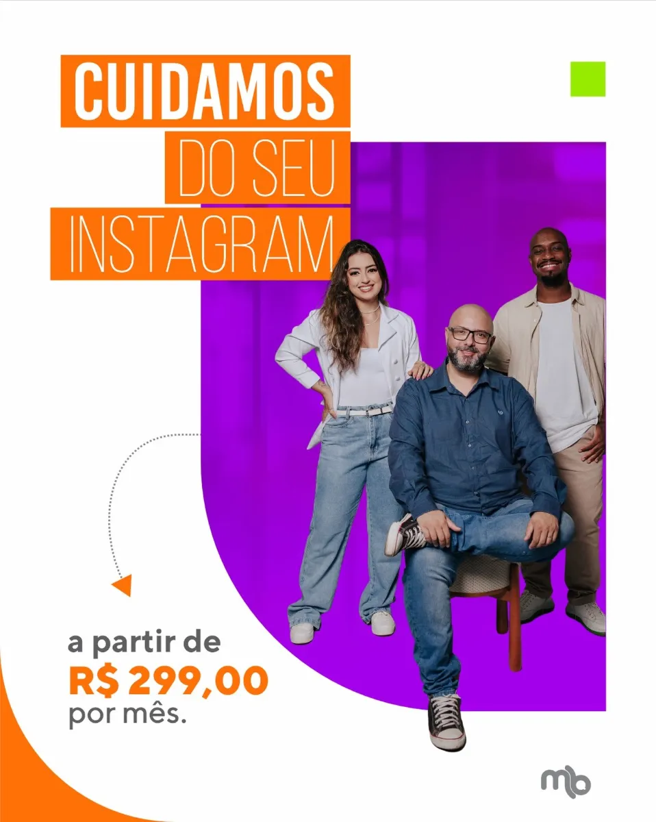 Post: Cuidamos do seu Instagram, a partir de R$ 299 por mês